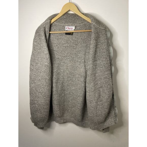 VTG 80s Orvis Men’s Full Zip Wool Cardigan Sweater Suede Patches Men XL- Read - Picture 10 of 16